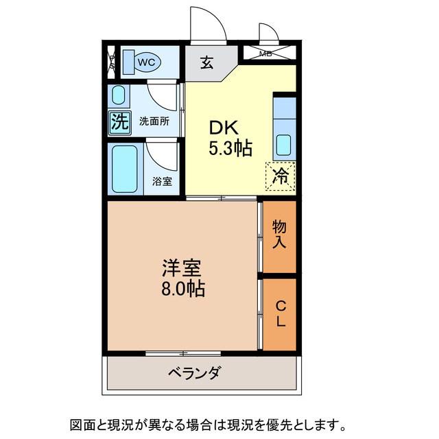 エスペランサ(1DK/1階)の間取り写真
