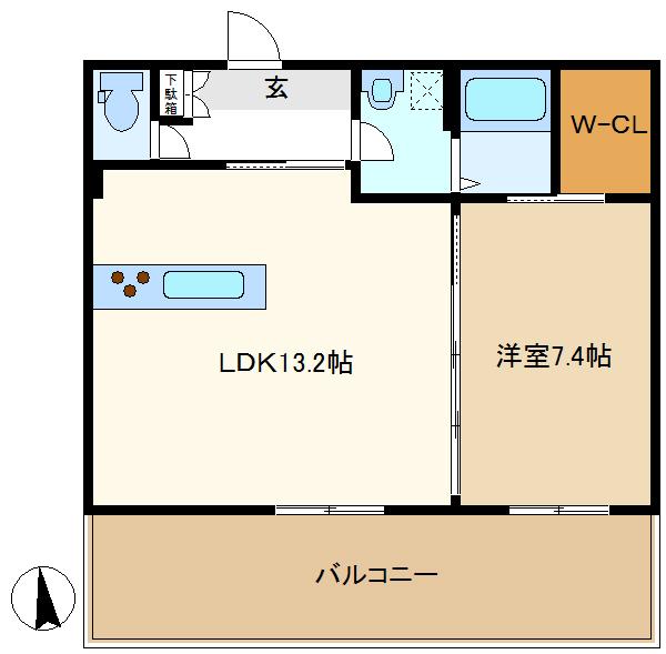 ティアラせんげん台(1LDK/2階)の間取り写真
