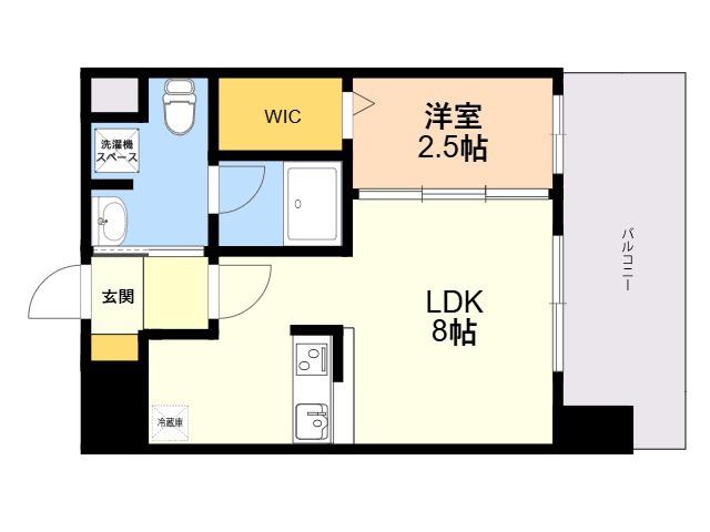 ドゥーエ赤坂(1LDK/10階)の間取り写真