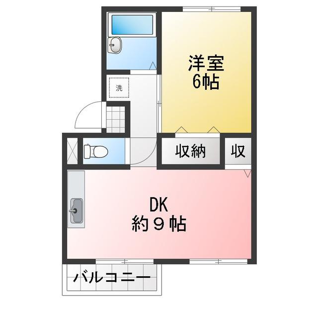 アロールート(1LDK/2階)の間取り写真