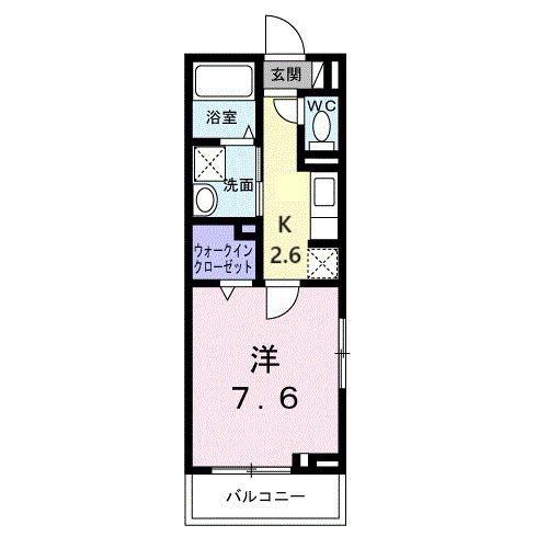 ラフレシール・ヴァン(1K/2階)の間取り写真