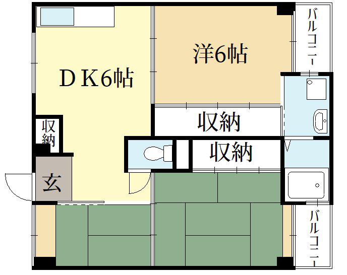 ビレッジハウス大久保I号棟(3DK/1階)の間取り写真