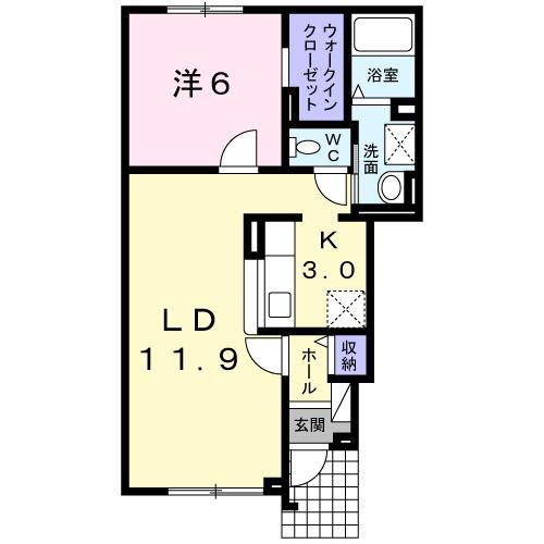 テラスハウス COSTA(1LDK/1階)の間取り写真