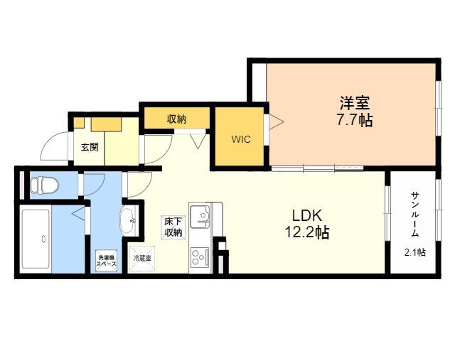 パディ ハウス Ⅱ(1LDK/1階)の間取り写真