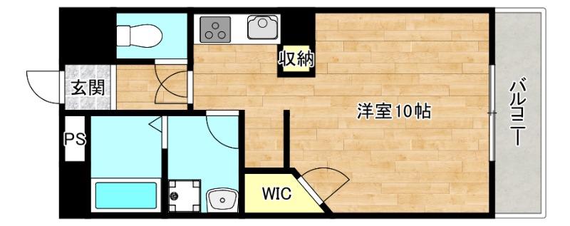 エトワールヴィル-R巽東(1K/3階)の間取り写真