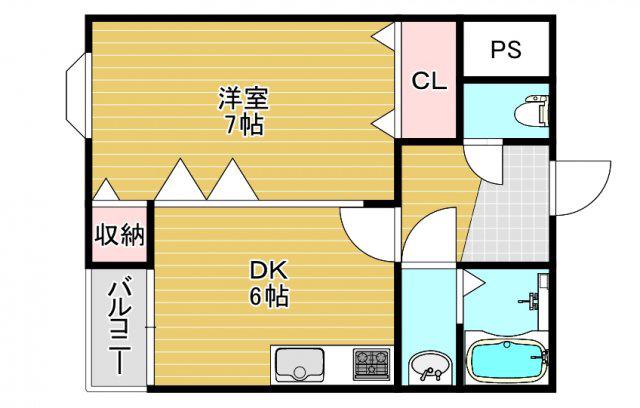 グランシャリオ天王寺(1DK/3階)の間取り写真