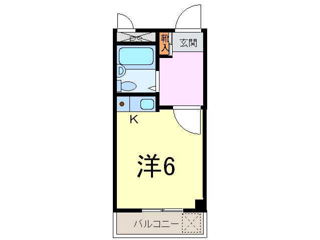 コーポ米澤(ワンルーム/2階)の間取り写真
