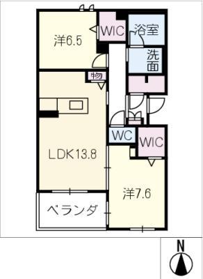 ソフィア江南(2LDK/2階)の間取り写真