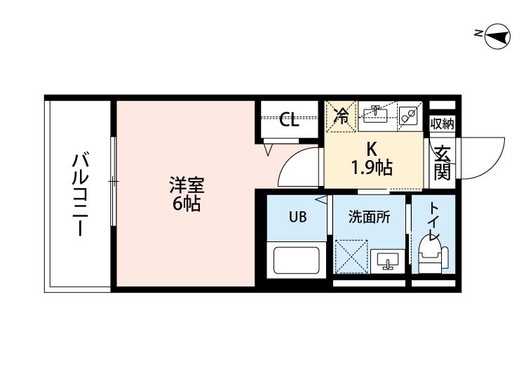 ROBOT HOME立花(1K/3階)の間取り写真