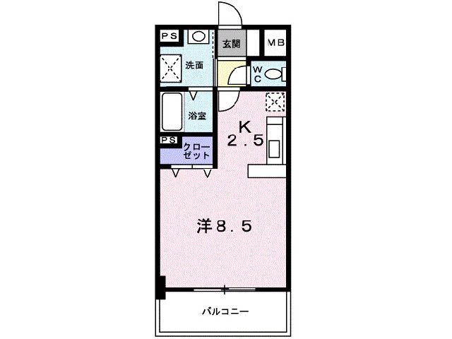 ロイヤルビーズ駅南(1K/4階)の間取り写真