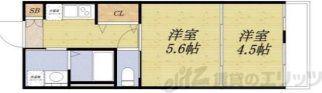 セントレジス新大阪III(1K/1階)の間取り写真