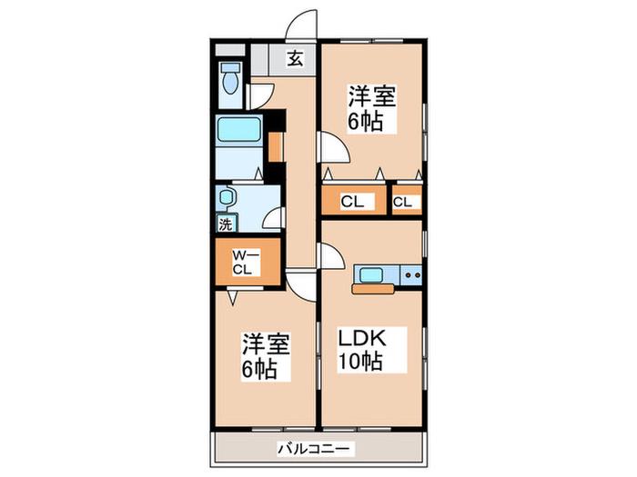 京王線 調布駅 バス乗車時間：11分 最寄りバス停で下車 徒歩3分 3階建 築24年(2LDK/2階)の間取り写真