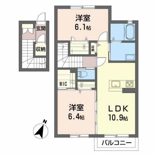 シャーメゾンラフォーレ(2LDK/2階)の間取り写真