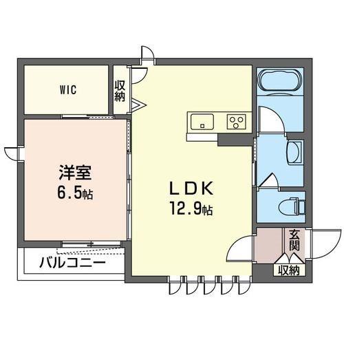 アーバンハイムD(1LDK/1階)の間取り写真