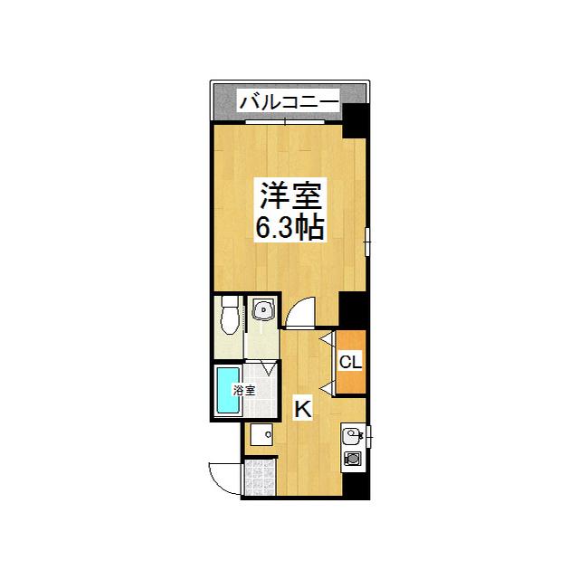 サンローゼIII(1K/4階)の間取り写真