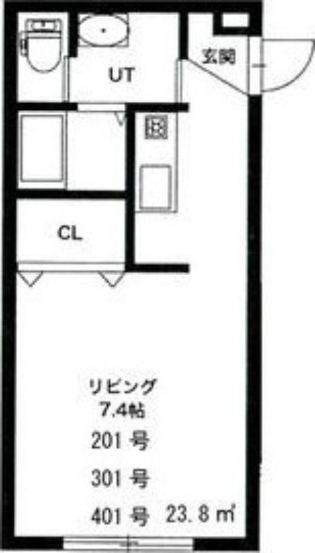 エストラーダN18(1K/2階)の間取り写真