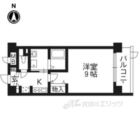 エイペックス京都御所西(1K/5階)の間取り写真