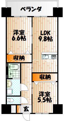リード真鶴(2LDK/6階)の間取り写真