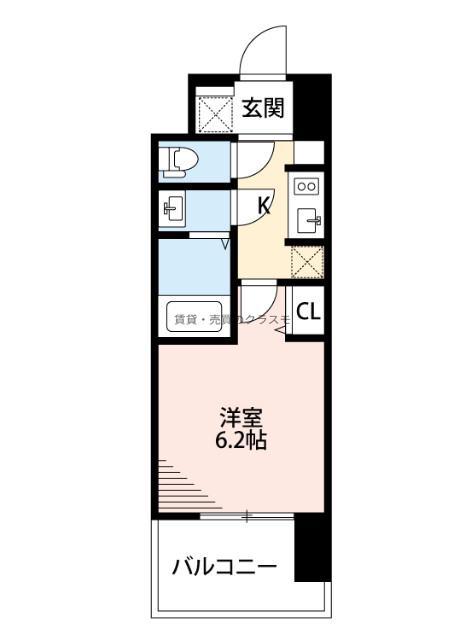 スプランディッド難波II(1K/8階)の間取り写真