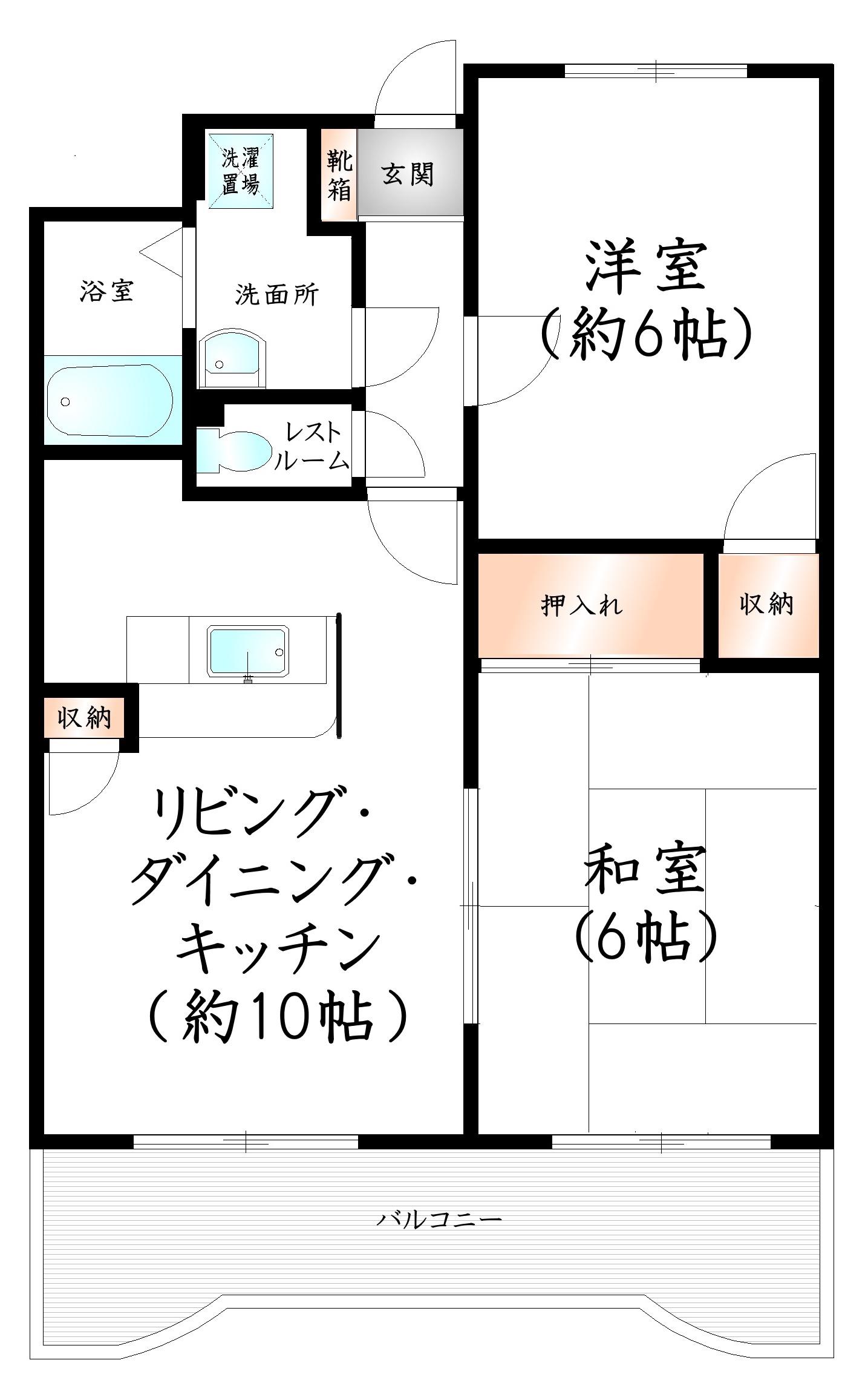 第45メイグレイス春日(2LDK/1階)の間取り写真