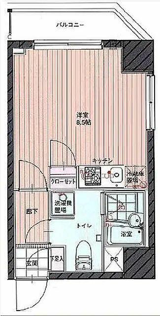 クレイシア錦糸町(ワンルーム/5階)の間取り写真