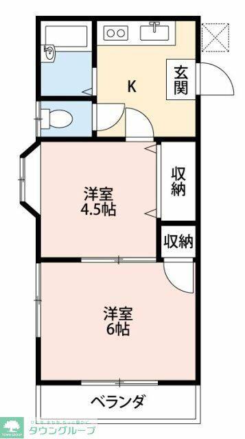 本厚木SOLAMACHI(1K/2階)の間取り写真
