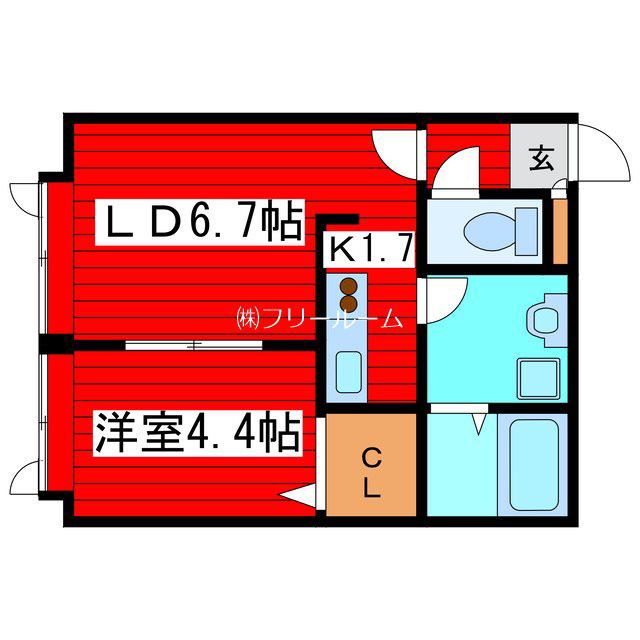 エル・ジェム月寒東(1LDK/1階)の間取り写真
