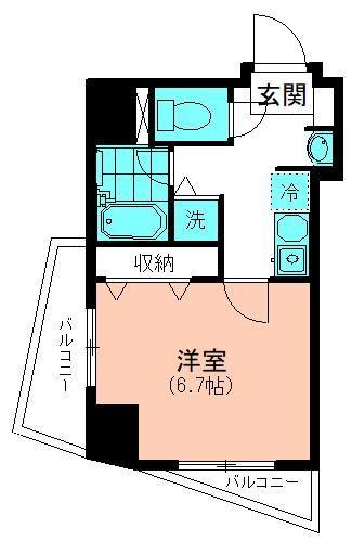 第7千代鶴ビル(1K/3階)の間取り写真