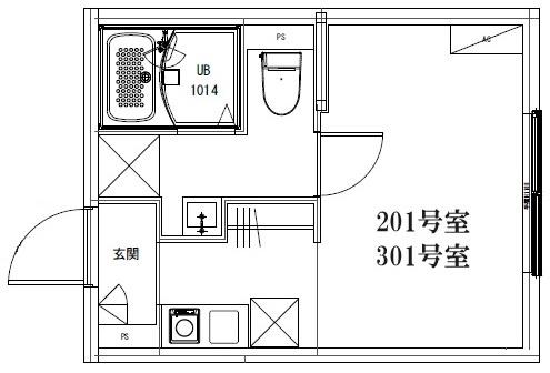 LUCE町屋(ワンルーム/3階)の間取り写真