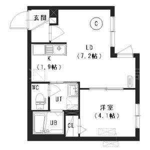 コローレ澄川3-1(1LDK/3階)の間取り写真