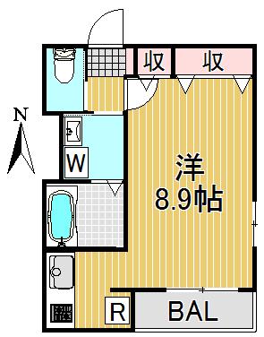 クラージュ(1K/2階)の間取り写真