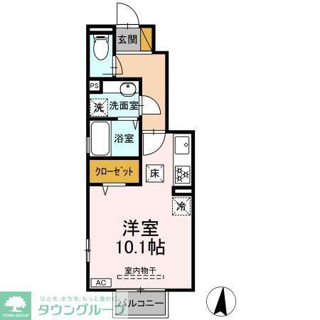 ファインハウスII(1K/1階)の間取り写真