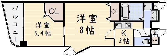 木下鉱産ビル 3(2K/10階)の間取り写真