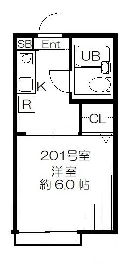 SOLATIO TAKATSU(1K/2階)の間取り写真