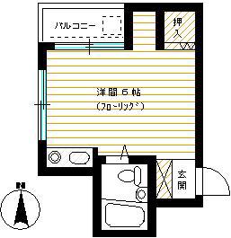 Mハウス(ワンルーム/2階)の間取り写真