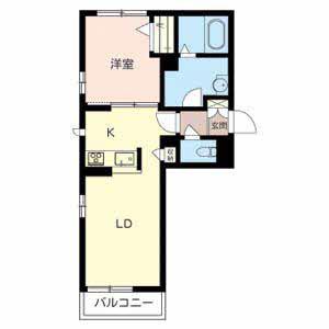 グリナージュ一乗寺(1LDK/3階)の間取り写真