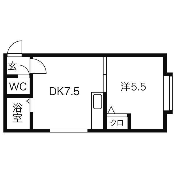 シャンベルタン(1DK/3階)の間取り写真