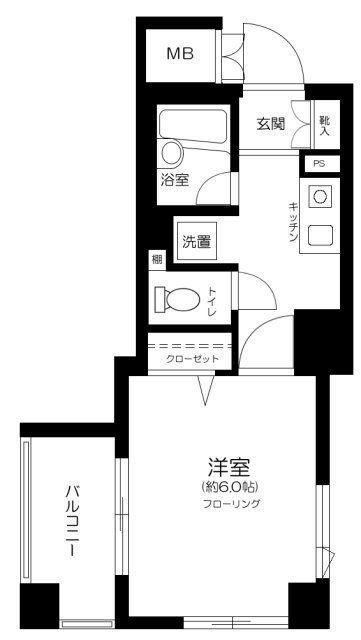 メインステージ護国寺II(1K/4階)の間取り写真