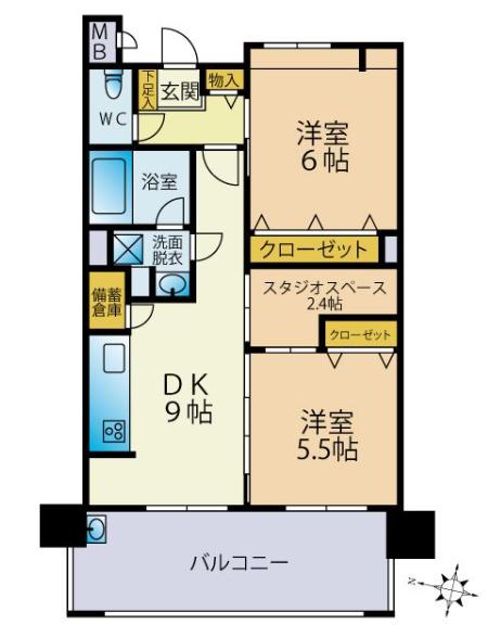 COZY STYLE(2LDK/10階)の間取り写真