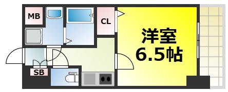ミラージュパレス南堀江(1K/7階)の間取り写真