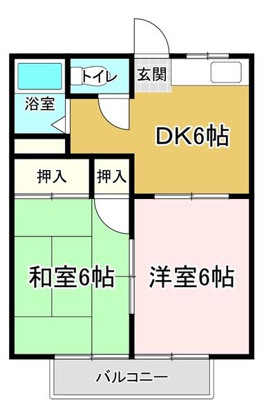 パークハイツ太平(2DK/2階)の間取り写真