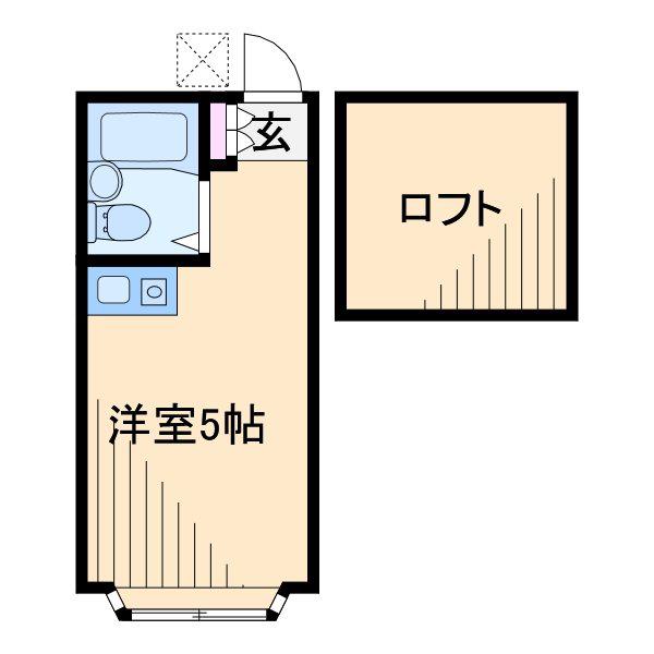 コンホールナガセB(ワンルーム/1階)の間取り写真