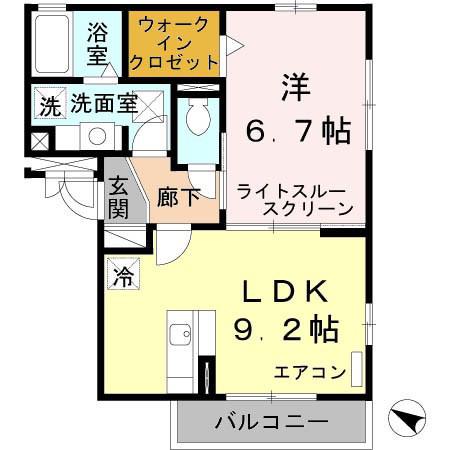 エスト・ファヴォーラ(1LDK/3階)の間取り写真