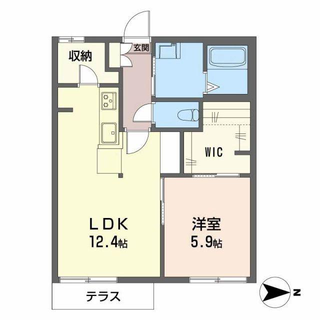 ハイツまほろば(1LDK/1階)の間取り写真