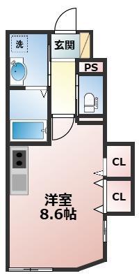 TSテラス市川(ワンルーム/1階)の間取り写真