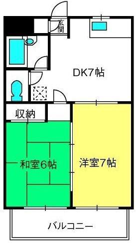サンライズパーク上小町(2DK/3階)の間取り写真