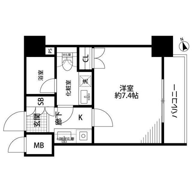 エスコート西新宿(1K/8階)の間取り写真