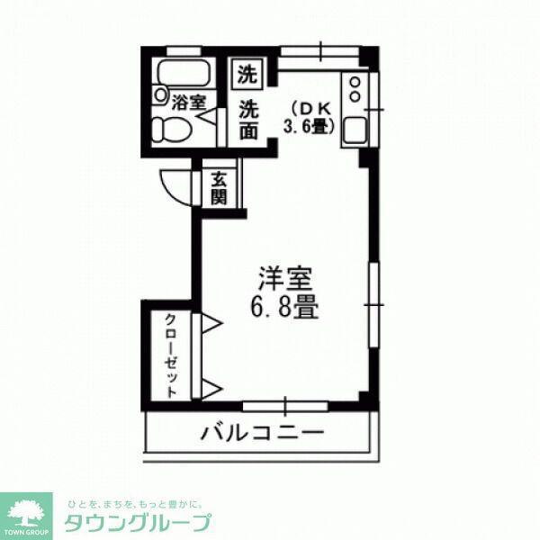 大越ビル(ワンルーム/3階)の間取り写真