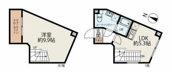 YS COURT AKABANE(1LDK/1階)の間取り写真