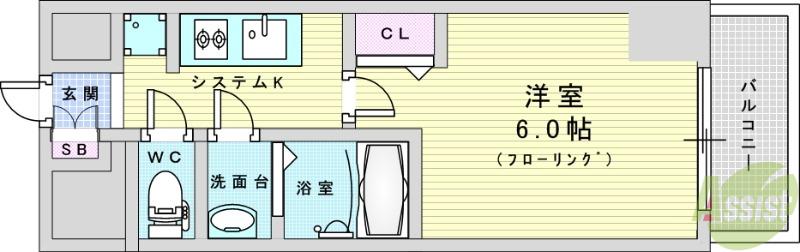 プレサンス塚本アクミリオン(1K/15階)の間取り写真